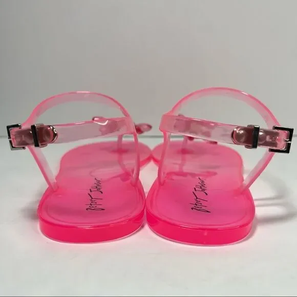 Betsey Johnson Sarai Pink Jelly Daisy Sandals 9 - Picture 4 of 8